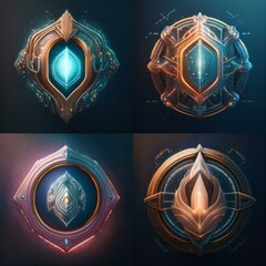Fototapeta premium set of logos, icons, suitable for companies, prints, goods, company identity 