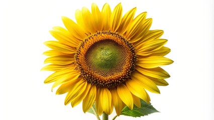 Fototapeta premium Single Sunflower on White Background