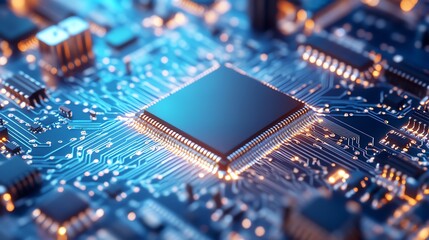 Fototapeta premium Engineers are designing power-efficient microchips for IoT devices.
