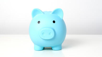Money piggy bank on a white background