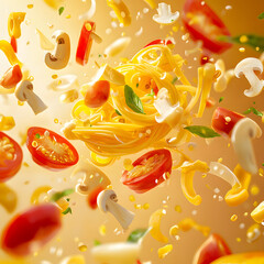 spaghetti with capsicum AI generated
