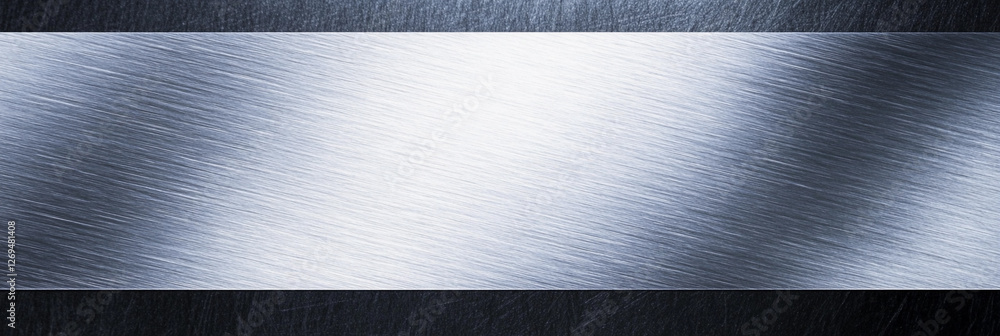 Poster brushed metal sheet reflecting light in a dynamic way