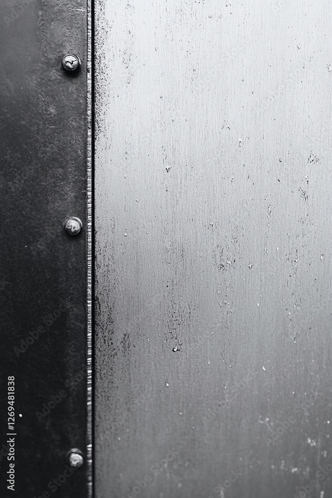 Aufkleber metallic texture with rivets in a modern setting
