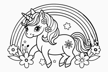 charming and whimsical black color line art.eps