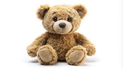 Obraz premium Brown Teddy Bear on White Background