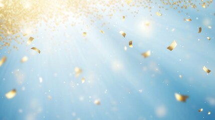 Golden Light Rays and Sparkles on a Blue Background &ndash; Perfect for Festive Celebrations, Luxury Designs, and Elegant Digital Art
