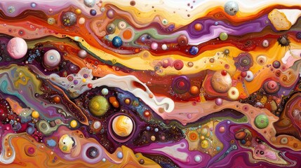 underwater ink dispersion merge into fluid abstract forms metallic hues Shimmering Acrylic Flows Merge Into Organic Shapes.