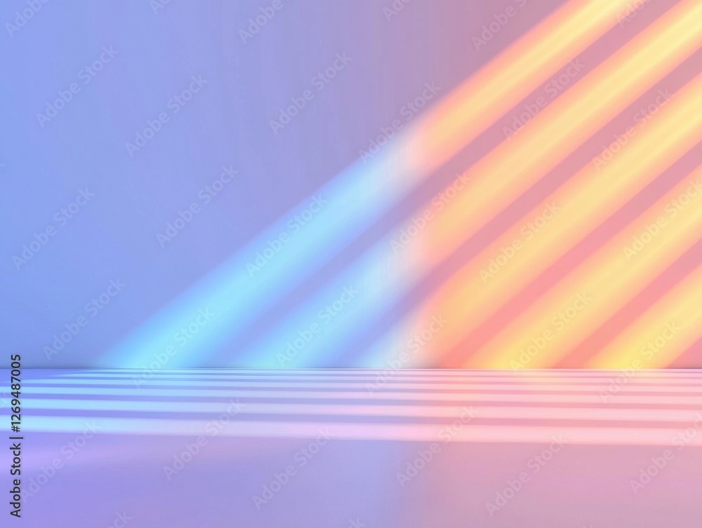 Poster dynamic light patterns creating abstract visuals in modern space studio digital art minimalistic per