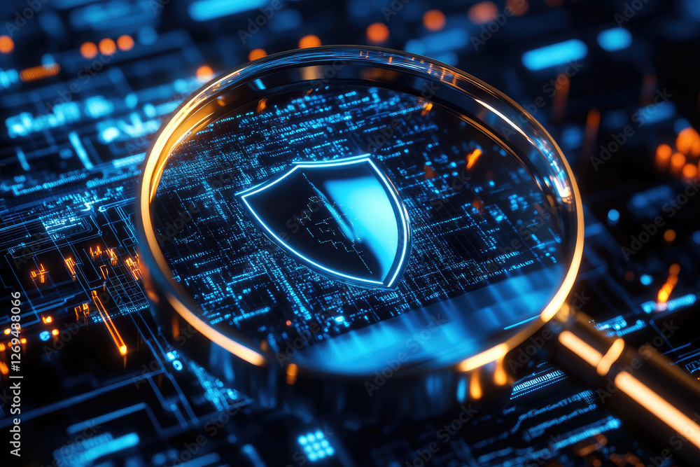 Poster cybersecurity measures for protecting digital assets virtual environment infographic illustration -t