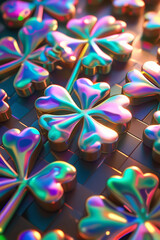 Fototapeta premium Rainbow clover image, texture. St. Patrick's Day