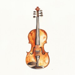 Fototapeta premium Watercolor Painting of a Classic Violin Instrument