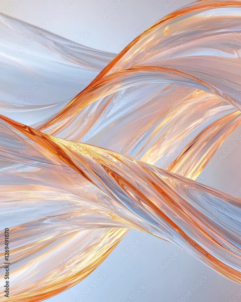 Poster dynamic flow of fluid waves abstract art digital creation studio environment close-up aesthetic moti