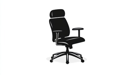 Office chair illustration, simple, modern design, for use in product catalog