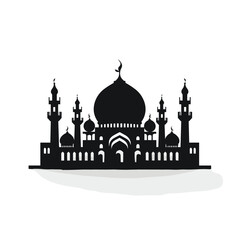 Intricate Silhouette of Majestic Mosques
