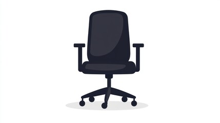 Simple black office chair illustration