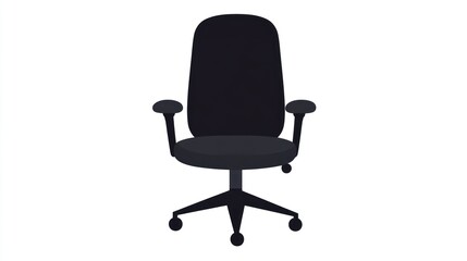 Simple black office chair illustration (2)