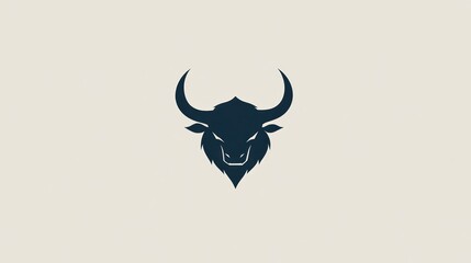 Bull Head Illustration for logos, designs, symbol for power and strength, isolated, in light background