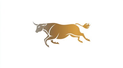 Running bull graphic design, abstract illustration