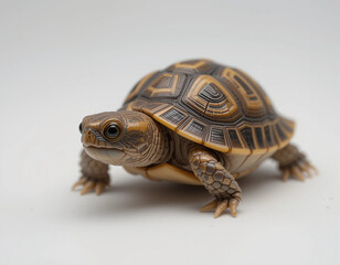 Obraz premium Baby Tortoise Walking Slowly with a Tiny, Detailed Shell 