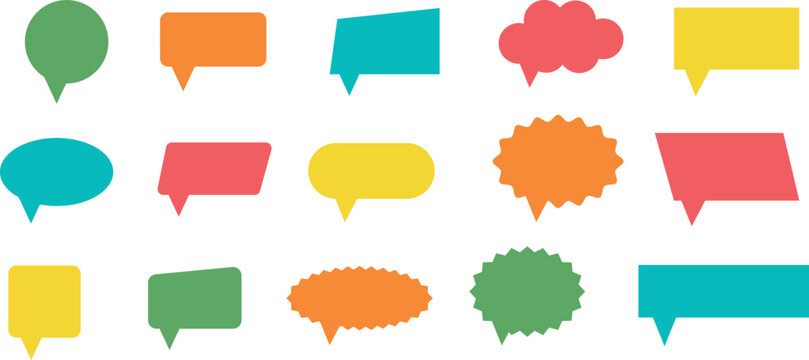 Set of colorful vector speech bubbles.