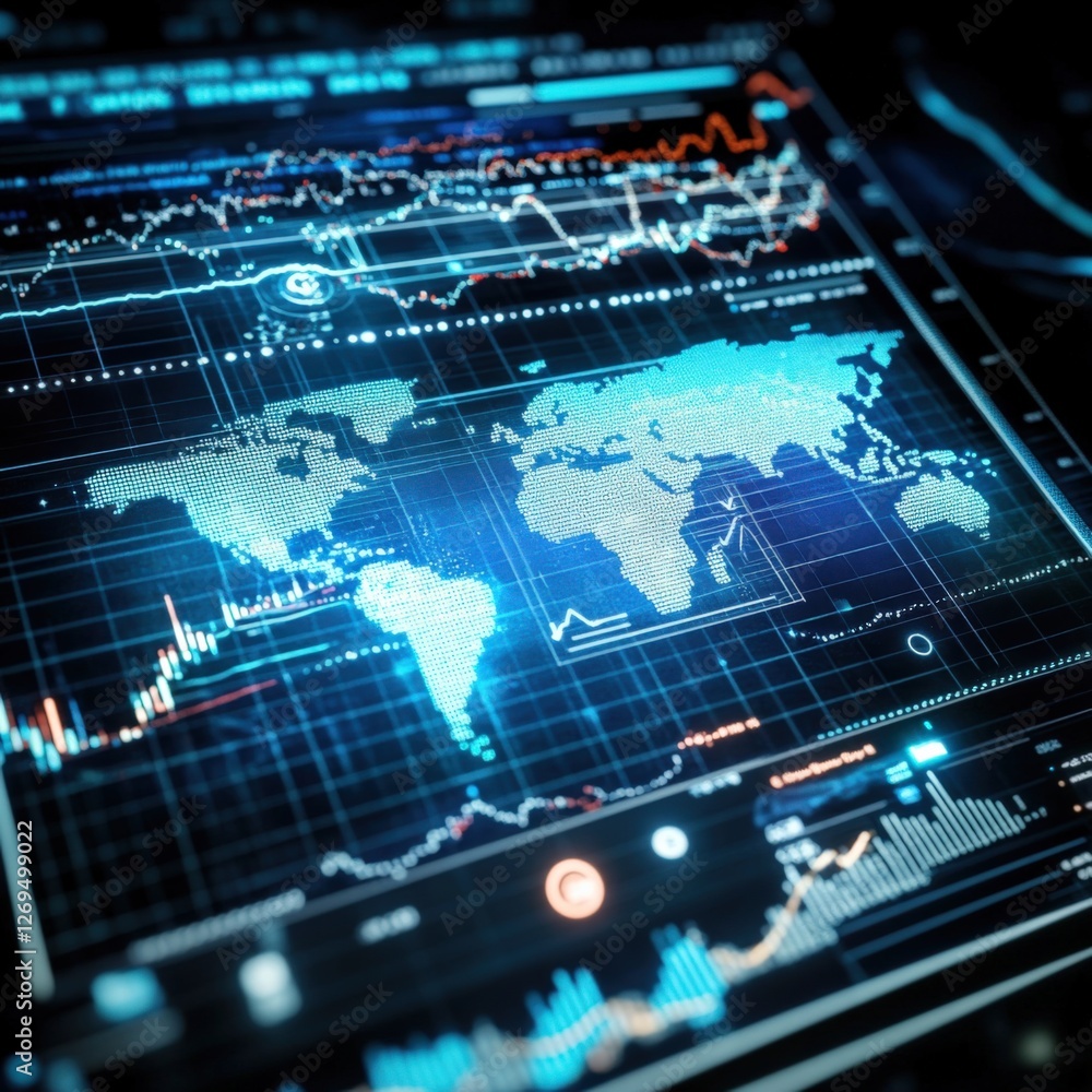 Poster data visualization trends transforming global business analytics digital workspace infographic moder