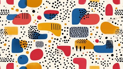 Colorful abstract pattern featuring dots and circles in modern hand-drawn style for creative design projects