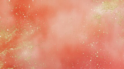 Elegant Coral Background with Gold Speckles, Soft Texture Design, Digital Art, Abstract Environment, Close-Up View