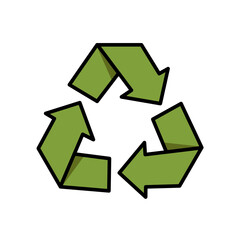 Obraz premium Recycling Symbol Icon - Environmental Conservation & Sustainability - Eco-friendly, green, reduce, reuse, recycle, environment, nature, planet, waste, protection icons