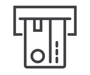 Credit card line art icon. Vector flat cartoon design element illustration