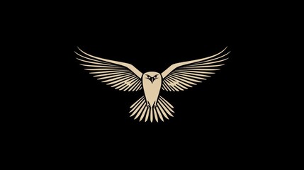 Naklejka premium Bird of Prey in Flight Against Black Background. Graphic Design Element. Possible Use Logo Design or Print Media
