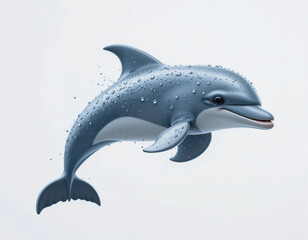 Obraz premium Baby Dolphin Leaping Playfully Above the Water 