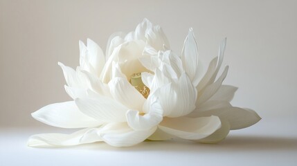 White Lotus Flower Bloom, Studio Shot, Calm Background, Spa Serenity