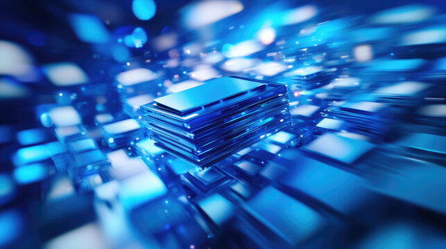 Data transfer process from projector to server stack digital information management clip art technology environment dynamic viewpoint blue and white laser projection