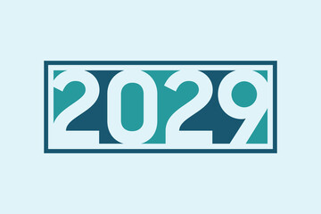 Happy New Year 2029 Design Template On Negative Space