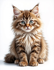 Baby Maine Coon Kitten with Fluffy Ears and Large Paws