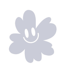 Obraz premium BABY GREY SMILE FLOWER ICON ELEMENT