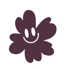 BURGUNDY SMILE FLOWER ICON ELEMENT