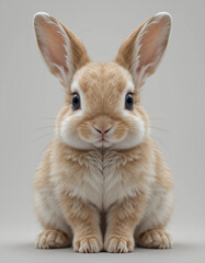 Obraz premium Baby Rabbit Sitting with Large Ears and Soft Fur 