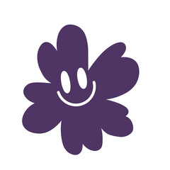 PURPLE SMILE FLOWER ICON ELEMENT