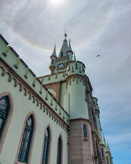 Tower of the castle on Ilha Fiscal, Rio de Janeiro. A beautiful architecture in neo-Gothic-Provençal style
