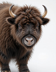 Baby Musk Ox with Thick Woolly Fur and Tiny Horns