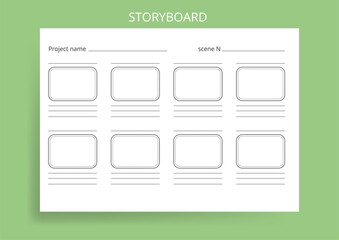 Storyboard Page Isolated Vector Background