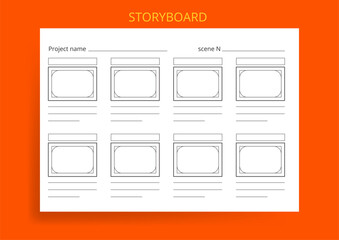 Empty Storyboard Sheet Isolated Vector Background