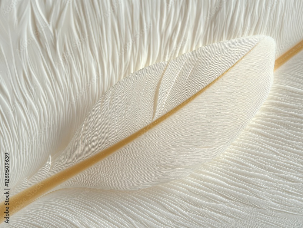 Poster delicate white feather close-up nature artistic soft texture macro view serenity concept