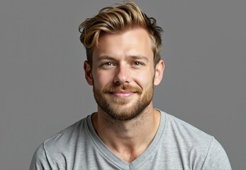 Fototapeta premium A Portrait of a Man with Blond Hair and Beard