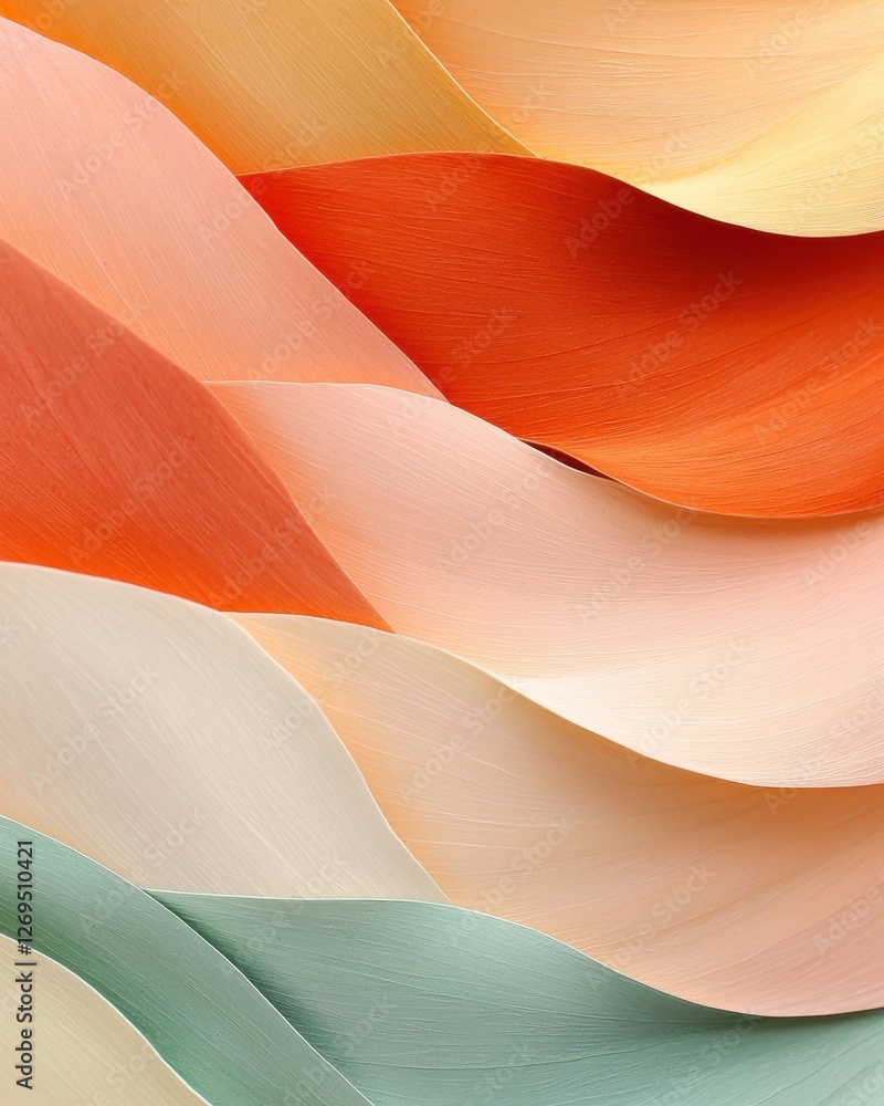 Poster fluid color waves abstract art digital creation soft tones artistic perspective modern design