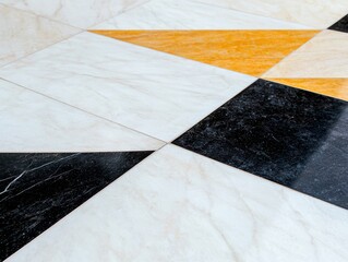 Geometric pattern design interior space tile flooring modern environment close-up view aesthetic concept