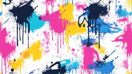 Vibrant Graffiti Paint Splatter Art, Urban Environment, Digital Design, Colorful Abstract, Close-Up View, Modern Creativity
