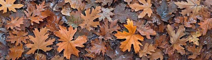 Autumn leaves on the forest floor