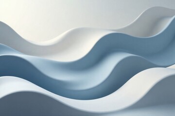 Obraz premium Serene Abstract Waves of Light Blue and White Hues, a Smooth and Elegant Undulating Texture Perfect for Backgrounds and Design Elements